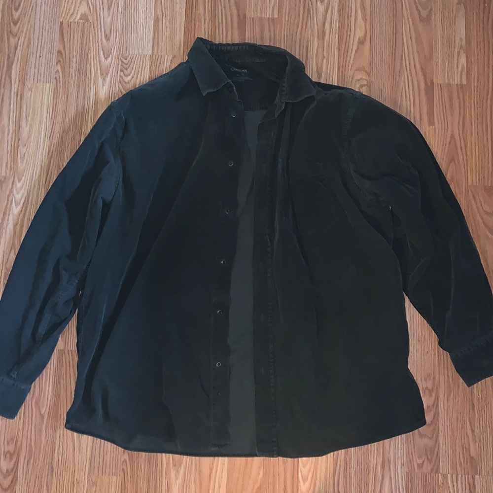 Dark green corduroy button up
